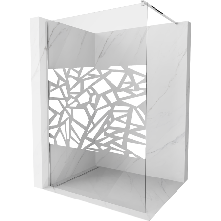 Mexen Kioto perete duș Walk-in 130 x 200 cm, model alb 8 mm, crom - 800-130-101-01-85