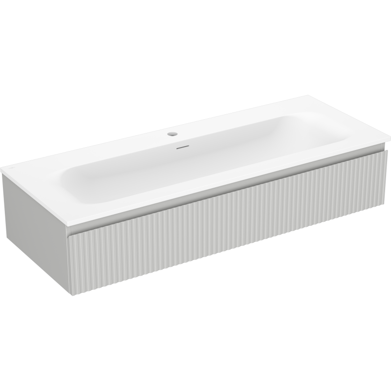 Mexen Rivel dulap baie 120 cm cu lavoar Vela, 1 sertar, canelat, gri mat/alb mat - 91A20-12023-1-BF62-W23M01