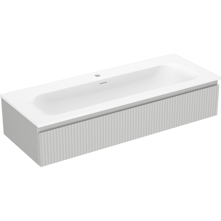 Mexen Rivel dulap de baie 120 cm cu lavoar Vela, 1 sertar, fațetat, gri mat/alb mat - 91A20-12023-1-BF62-W23M01