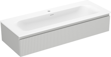 Mexen Rivel dulap baie 120 cm cu lavoar Vela, 1 sertar, canelat, gri mat/alb mat - 91A20-12023-1-BF62-W23M01