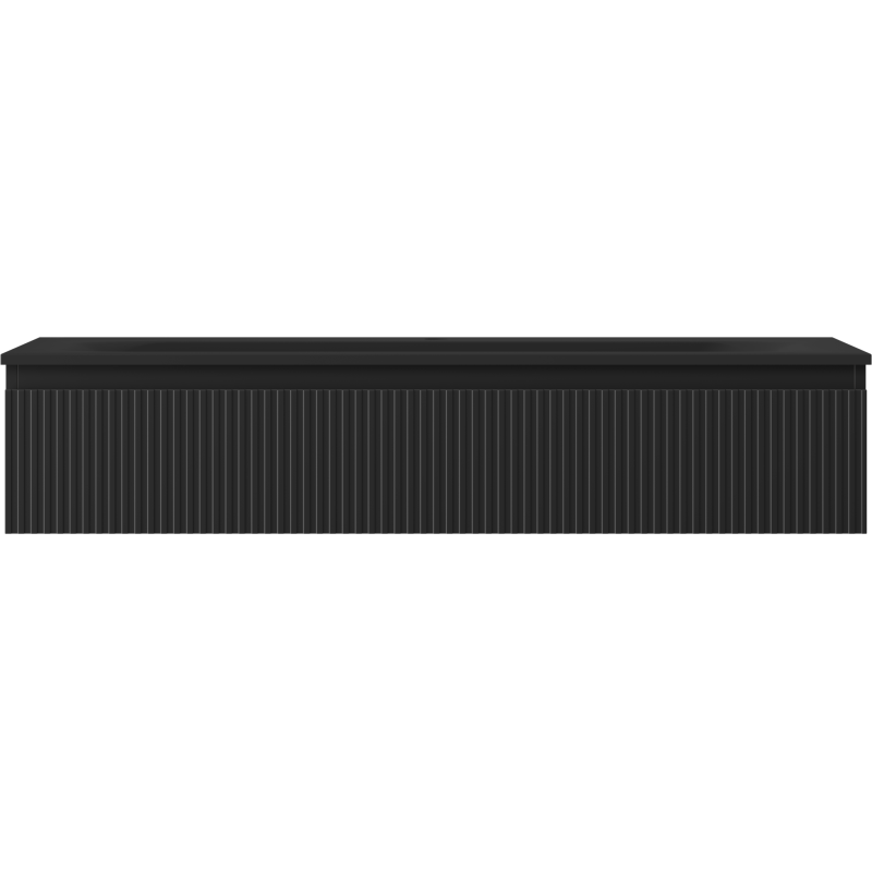 Mexen Rivel dulap baie 120 cm cu lavoar Vela, 1 sertar, cu striații, negru mat - 91A20-12023-1-BF71-W23M71