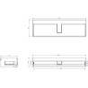 Mexen Rivel dulap pentru baie 140 cm cu chiuvetă Vela, 1 sertar, canelat, alb mat - 91A20-14023-1-BF01-W23M01
