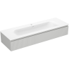 Mexen Rivel dulap de baie 140 cm cu lavoar Vela, 1 sertar, canelat, gri mat/alb mat - 91A20-14023-1-BF62-W23M01