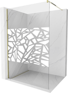Mexen Kioto perete de duș Walk-in 120 x 200 cm, model alb 8 mm, auriu - 800-120-101-50-85