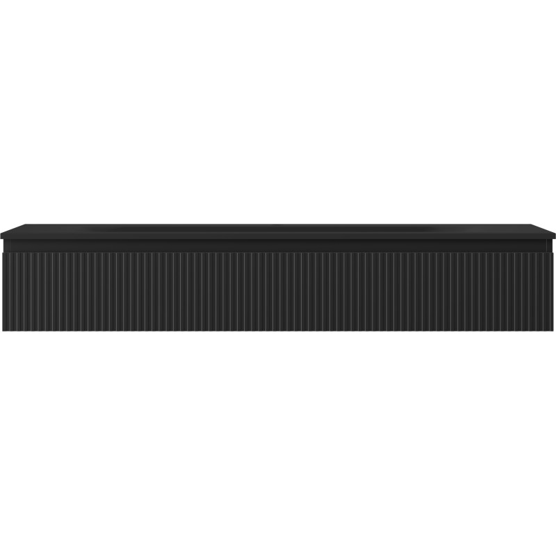 Mexen Rivel dulap de baie 140 cm cu lavoar Vela, 1 sertar, canelat, negru mat - 91A20-14023-1-BF71-W23M71