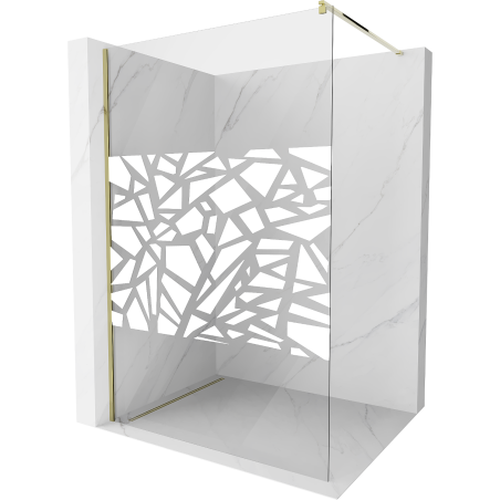 Mexen Kioto perete de duș Walk-in 140 x 200 cm, model alb 8 mm, auriu - 800-140-101-50-85