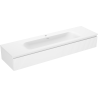 Mexen Rivel dulap baie 160 cm cu lavoar Vela, 1 sertar, canelat, alb mat - 91A20-16023-1-BF01-W23M01
