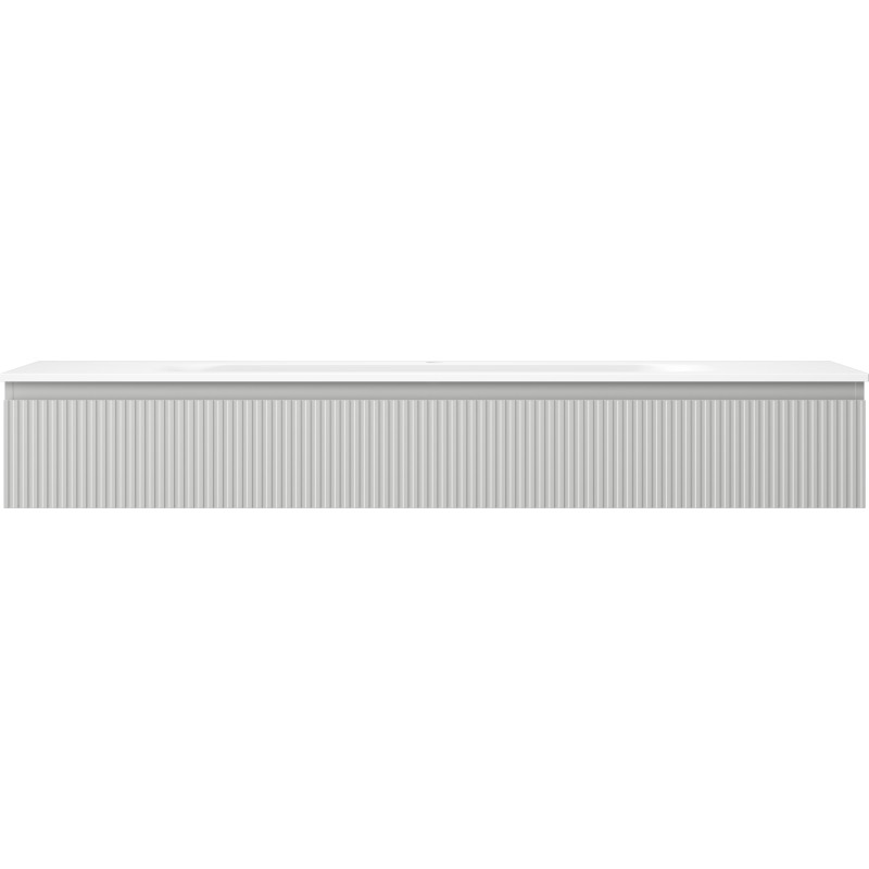 Mexen Rivel dulap de baie 140 cm cu chiuvetă Vela, 1 sertar, canelat, gri mat/alb mat - 91A20-16023-1-BF62-W23M01