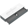 Mexen Rivel dulap de baie de 160 cm cu lavoar Vela, 1 sertar, canelat, grafit mat/alb mat - 91A20-16023-1-BF66-W23M0