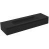 Mexen Rivel dulap baie 160 cm cu lavoar Vela, 1 sertar, cu caneluri, negru mat - 91A20-16023-1-BF71-W23M71