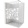Mexen Kioto perete de duș Walk-in 130 x 200 cm, model alb 8 mm, aur roz - 800-130-101-60-85