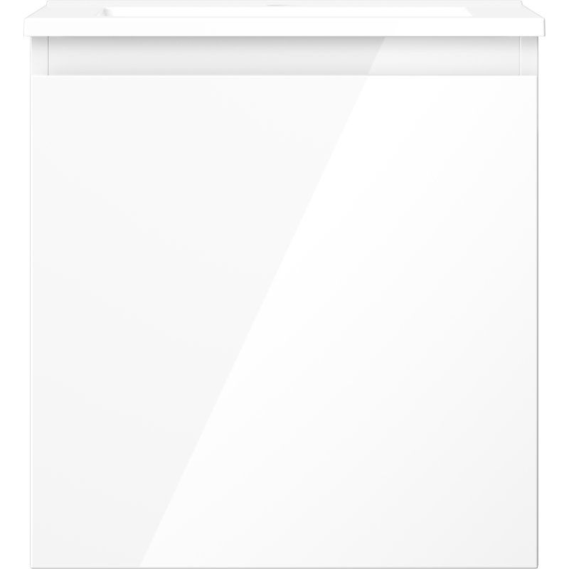 Mexen Orio 45 cm-es fürdőszobai szekrény Otis mosdóval, 1 fiókos, fényes fehér - 91A10-04547-1-BF00-W18M00