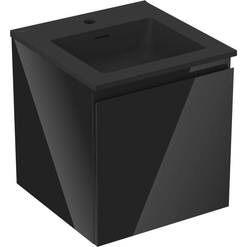 Mexen Orio dulap de baie 45 cm cu chiuvetă Otis, 1 sertar, negru lucios/negru mat - 91A10-04547-1-BF70-W18M71