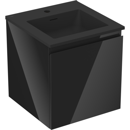 Mexen Orio fürdőszobai szekrény 45 cm mosdóval Otis, 1 fiók, fekete fényes/fekete matt - 91A10-04547-1-BF70-W18M71