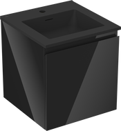 Mexen Orio fürdőszobai szekrény 45 cm mosdóval Otis, 1 fiók, fekete fényes/fekete matt - 91A10-04547-1-BF70-W18M71