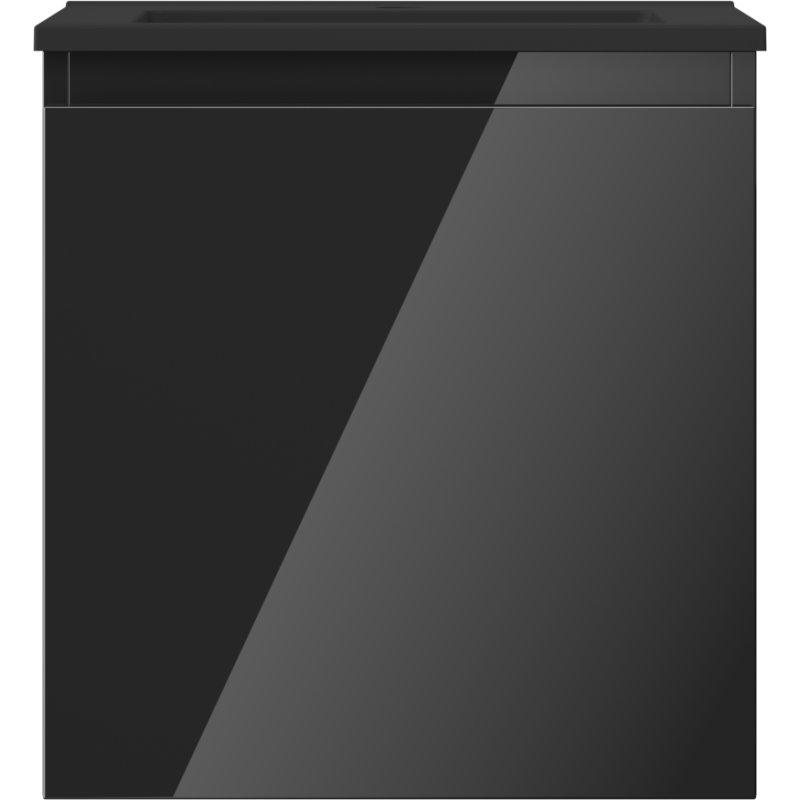 Mexen Orio fürdőszobai szekrény 45 cm mosdóval Otis, 1 fiók, fekete fényes/fekete matt - 91A10-04547-1-BF70-W18M71