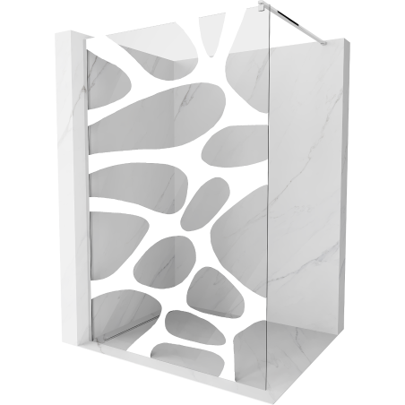 Mexen Kioto zuhanyfal Walk-in 90 x 200 cm, fehér hullám 8 mm, króm - 800-090-101-01-97