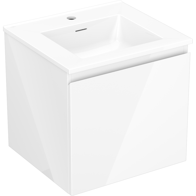 Mexen Orio fürdőszobai szekrény 50 cm Otis mosdóval, 1 fiók, fényes fehér - 91A10-05047-1-BF00-W18M00