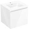 Dulap de baie Mexen Orio 50 cm cu lavoar Otis, 1 sertar, alb lucios - 91A10-05047-1-BF00-W18M00