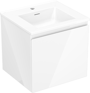 Mexen Orio fürdőszobai szekrény 50 cm Otis mosdóval, 1 fiók, fényes fehér - 91A10-05047-1-BF00-W18M00