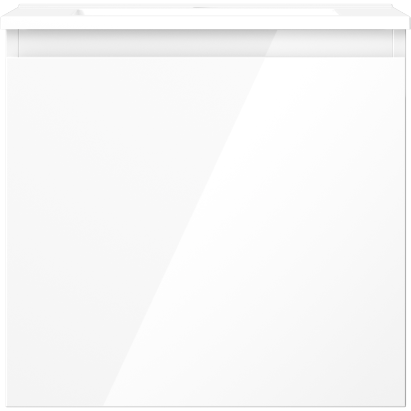 Mexen Orio dulap baie 50 cm cu lavoar Otis, 1 sertar, alb lucios - 91A10-05047-1-BF00-W18M00