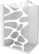 Mexen Kioto Walk-in zuhanyfal 130 x 200 cm, fehér hullám 8 mm, króm - 800-130-101-01-97