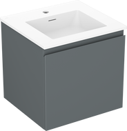 Mexen Orio 50 cm-es fürdőszobaszekrény Otis mosdóval, 1 fiók, grafit matt/fehér matt - 91A10-05047-1-BF66-W18M01