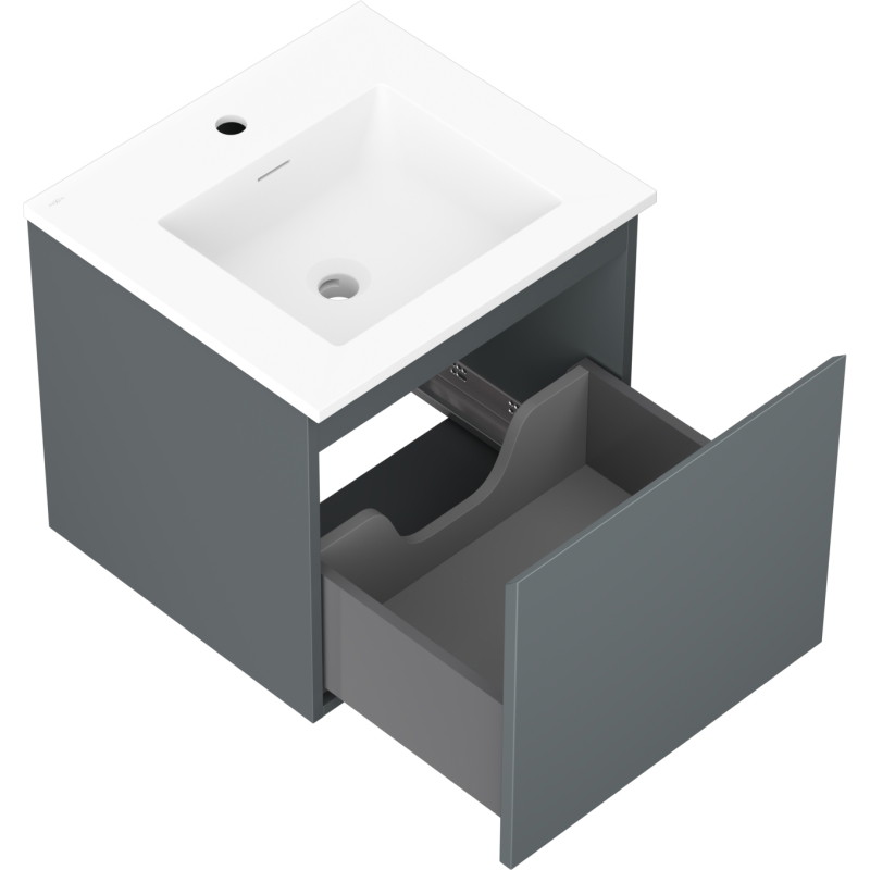 Mexen Orio dulap baie 50 cm cu chiuvetă Otis, 1 sertar, grafit mat/alb mat - 91A10-05047-1-BF66-W18M01