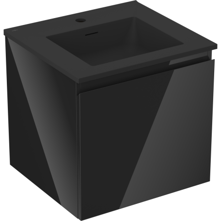 Mexen Orio dulap baie 50 cm cu lavoar Otis, 1 sertar, negru lucios/negru mat - 91A10-05047-1-BF70-W18M71