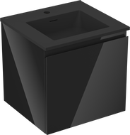 Mexen Orio dulap baie 50 cm cu chiuvetă Otis, 1 sertar, negru lucios/negru mat - 91A10-05047-1-BF70-W18M71