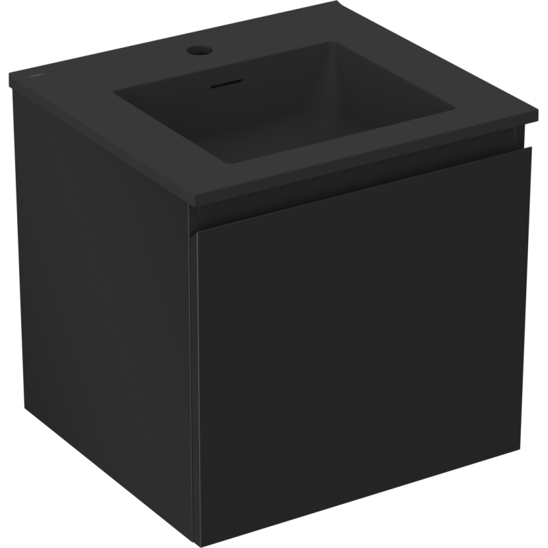 Mexen Orio dulap baie 50 cm cu chiuvetă Otis, 1 sertar, negru mat - 91A10-05047-1-BF71-W18M71