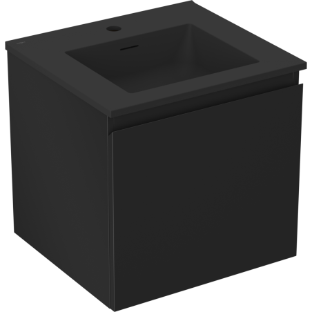 Mexen Orio 50 cm-es fürdőszobaszekrény Otis mosdóval, 1 fiók, fekete matt - 91A10-05047-1-BF71-W18M71