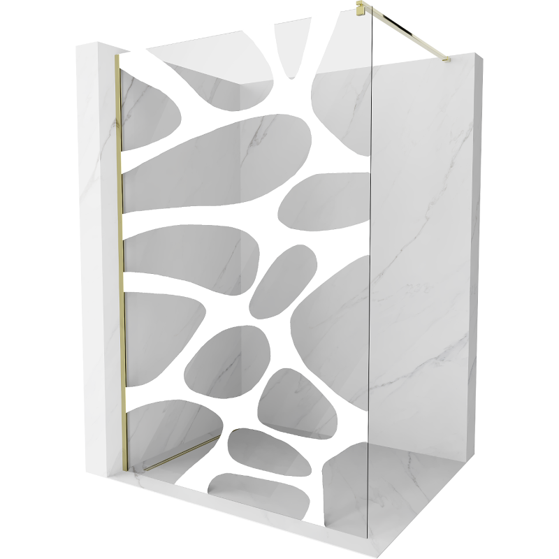 Mexen Kioto compartiment de duș Walk-in 100 x 200 cm, val alb 8 mm, aurit - 800-100-101-50-97