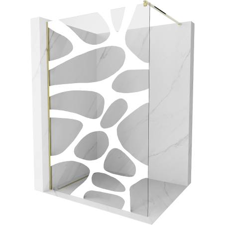 Mexen Kioto compartiment de duș Walk-in 100 x 200 cm, val alb 8 mm, aurit - 800-100-101-50-97