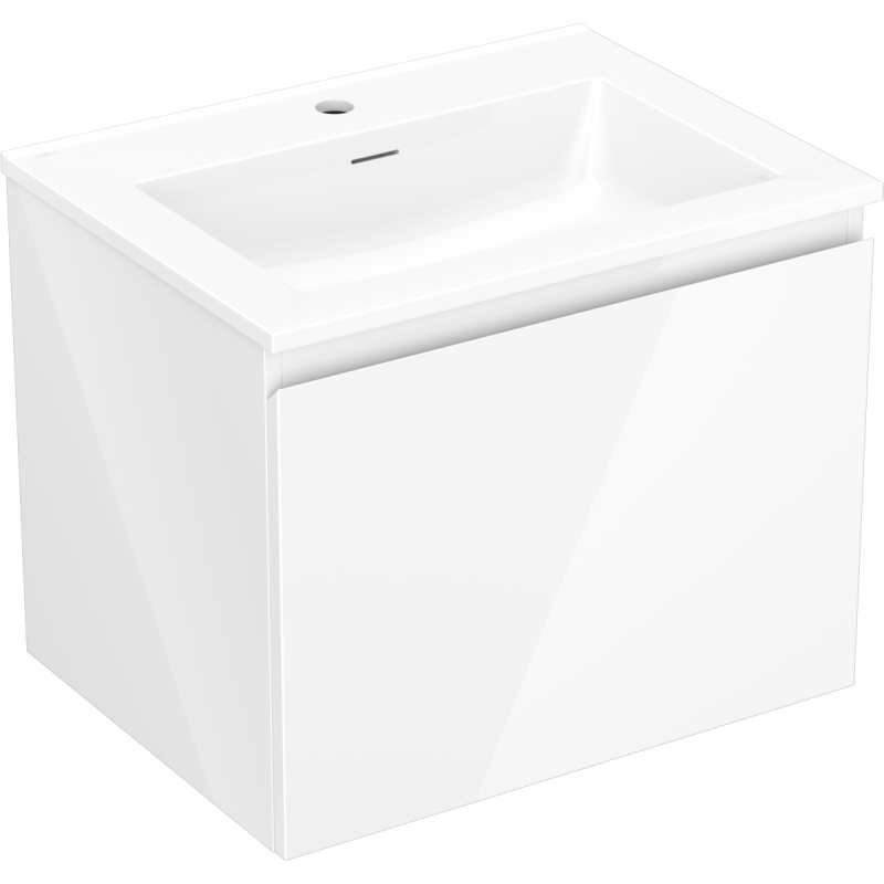Dulap pentru baie Mexen Orio 60 cm cu lavoar Otis, 1 sertar, alb lucios - 91A10-06047-1-BF00-W18M00