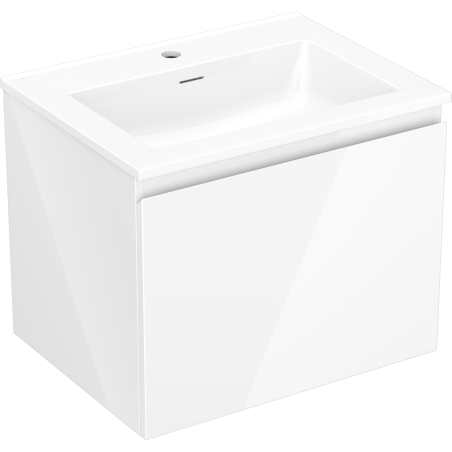 Dulap pentru baie Mexen Orio 60 cm cu lavoar Otis, 1 sertar, alb lucios - 91A10-06047-1-BF00-W18M00