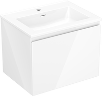 Mexen Orio fürdőszobai szekrény 60 cm mosdóval Otis, 1 fiók, fényes fehér - 91A10-06047-1-BF00-W18M00