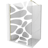 Mexen Kioto zuhanyfal Walk-in 140 x 200 cm, fehér hullám 8 mm, arany - 800-140-101-50-97