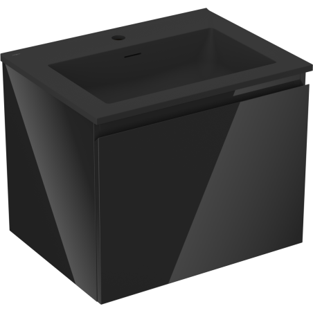 Mexen Orio dulap baie 60 cm cu lavoar Otis, 1 sertar, negru lucios/negru mat - 91A10-06047-1-BF70-W18M71