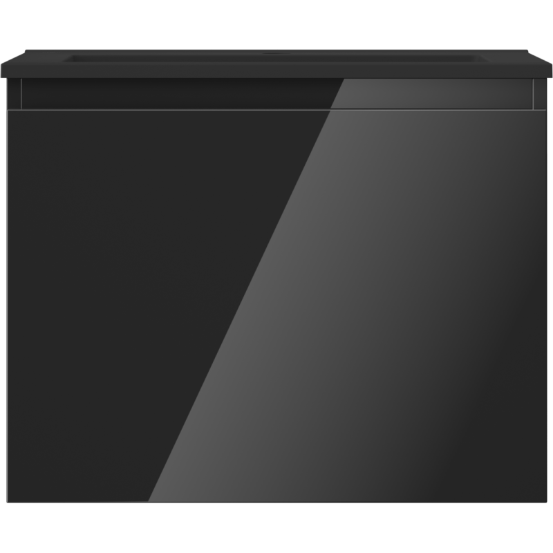 Mexen Orio fürdőszobai szekrény 60 cm mosdóval Otis, 1 fiók, fekete fényes/fekete matt - 91A10-06047-1-BF70-W18M71
