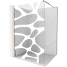 Mexen Kioto zuhanyfal Walk-in 90 x 200 cm, fehér hullám 8 mm, rózsaarany - 800-090-101-60-97