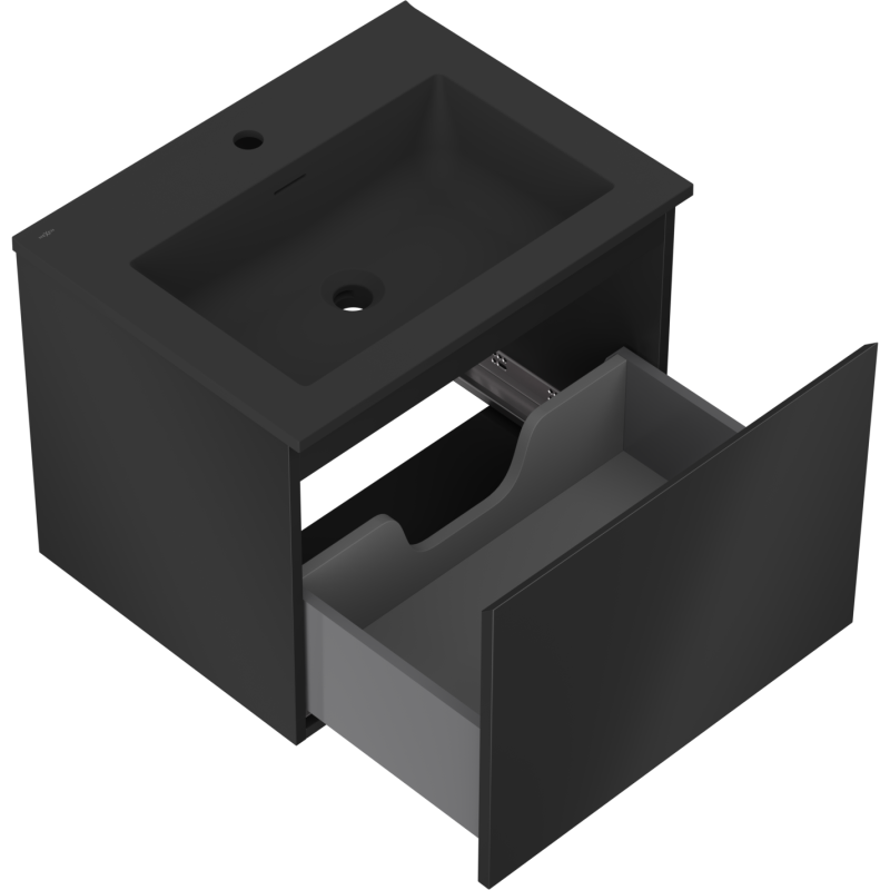 Mexen Orio dulap baie 60 cm cu lavoar Otis, 1 sertar, negru mat - 91A10-06047-1-BF71-W18M71