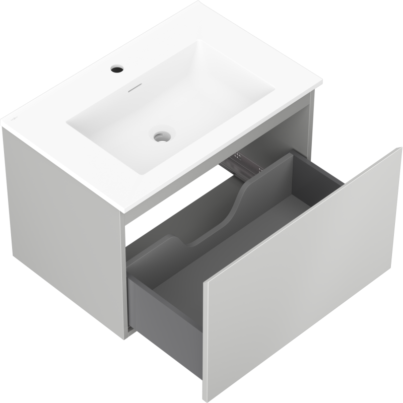 Mexen Orio dulap baie 70 cm cu lavoar Otis, 1 sertar, gri mat/alb mat - 91A10-07047-1-BF62-W18M01