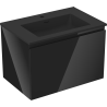 Dulap baie Mexen Orio 70 cm cu lavoar Otis, 1 sertar, negru lucios/mat negru - 91A10-07047-1-BF70-W18M71