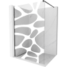 Mexen Kioto zuhanyfal Walk-in 90 x 200 cm, fehér hullám 8 mm, fekete - 800-090-101-70-97