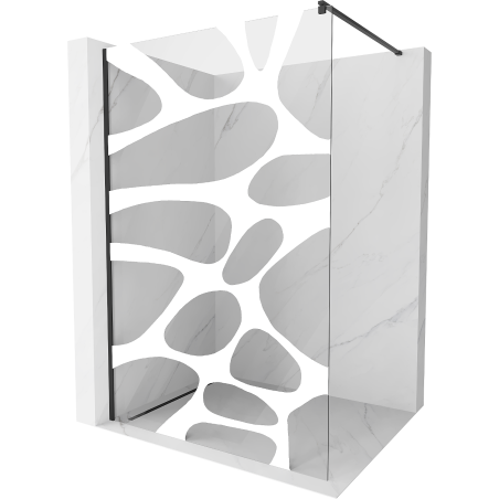 Mexen Kioto perete de duș Walk-in 100 x 200 cm, val alb 8 mm, negru - 800-100-101-70-97
