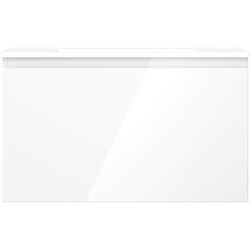 Mexen Orio 80 cm-es fürdőszobai szekrény Otis mosdóval, 1 fiók, fényes fehér - 91A10-08047-1-BF00-W18M00