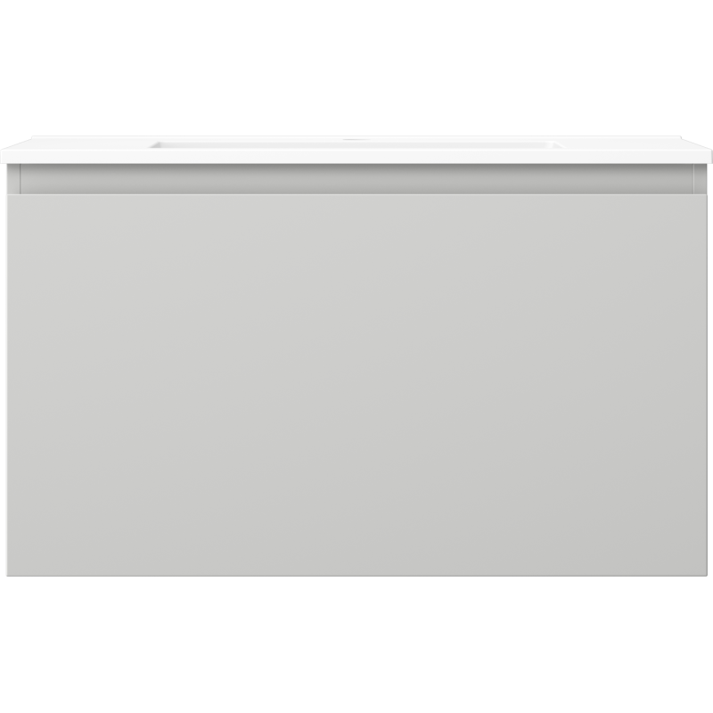 Mexen Orio 80 cm-es fürdőszobai szekrény Otis mosdóval, 1 fiók, szürke matt/fehér matt - 91A10-08047-1-BF62-W18M01