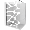 Mexen Kioto Walk-in zuhanyfal 130 x 200 cm, fehér hullám 8 mm, fekete - 800-130-101-70-97