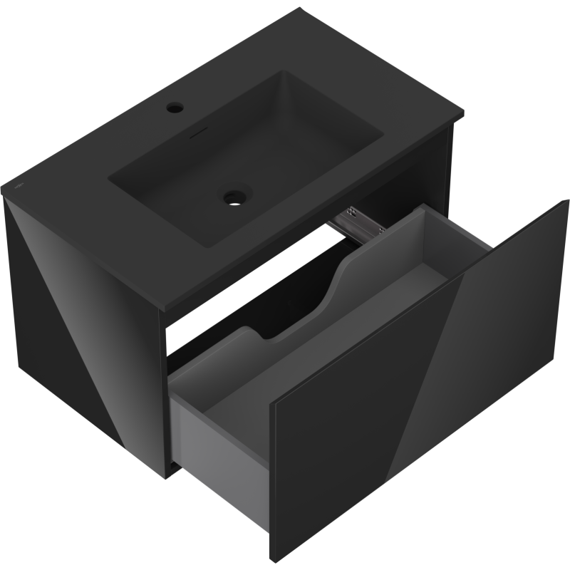 Mexen Orio dulap baie 80 cm cu chiuvetă Otis, 1 sertar, negru lucios/negru mat - 91A10-08047-1-BF70-W18M71